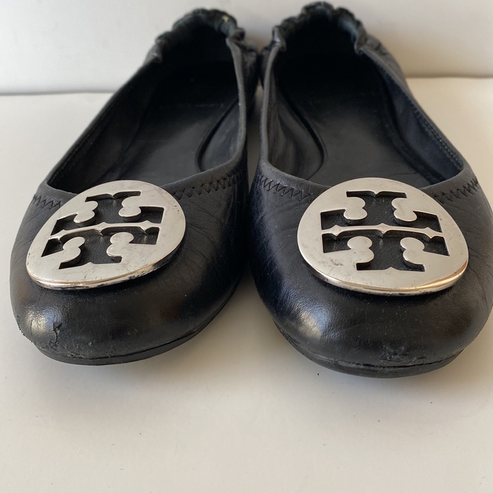 Tory Burch Minnie Travel Ballet Flat -Black/Gold-Sz 6.5 - Picture 4 of 15